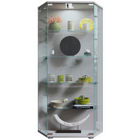 VITRINE in Silberfarben  - Transparent/Silberfarben, Design, Glas/Holzwerkstoff (83/114/17cm) - MID.YOU