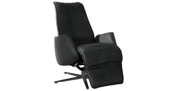 RELAXSESSEL in Leder Dunkelgrau  - Dunkelgrau/Anthrazit, Design, Leder/Metall (71/114/84cm) - Johann Jakob
