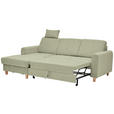 ECKSOFA Hellgrün Flachgewebe  - Buchefarben/Hellgrün, KONVENTIONELL, Holz/Textil (166/241cm) - Carryhome