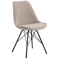 STUHL  in Bouclé Textil, Holz, Metall  - Beige/Schwarz, Design, Holz/Textil (48,5/85,5/54cm) - MID.YOU
