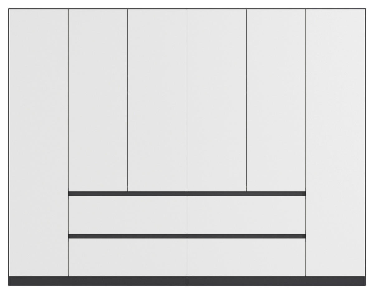 DREHTÜRENSCHRANK in Grau, Weiss  - Weiss/Grau, Basics, Holzwerkstoff (271/210/54cm) - Rauch Möbel