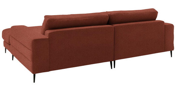 ECKSOFA  in Flachgewebe Rostfarben  253/177 cm  - Rostfarben/Schwarz, Design, Textil/Metall (253/177cm) - Dieter Knoll