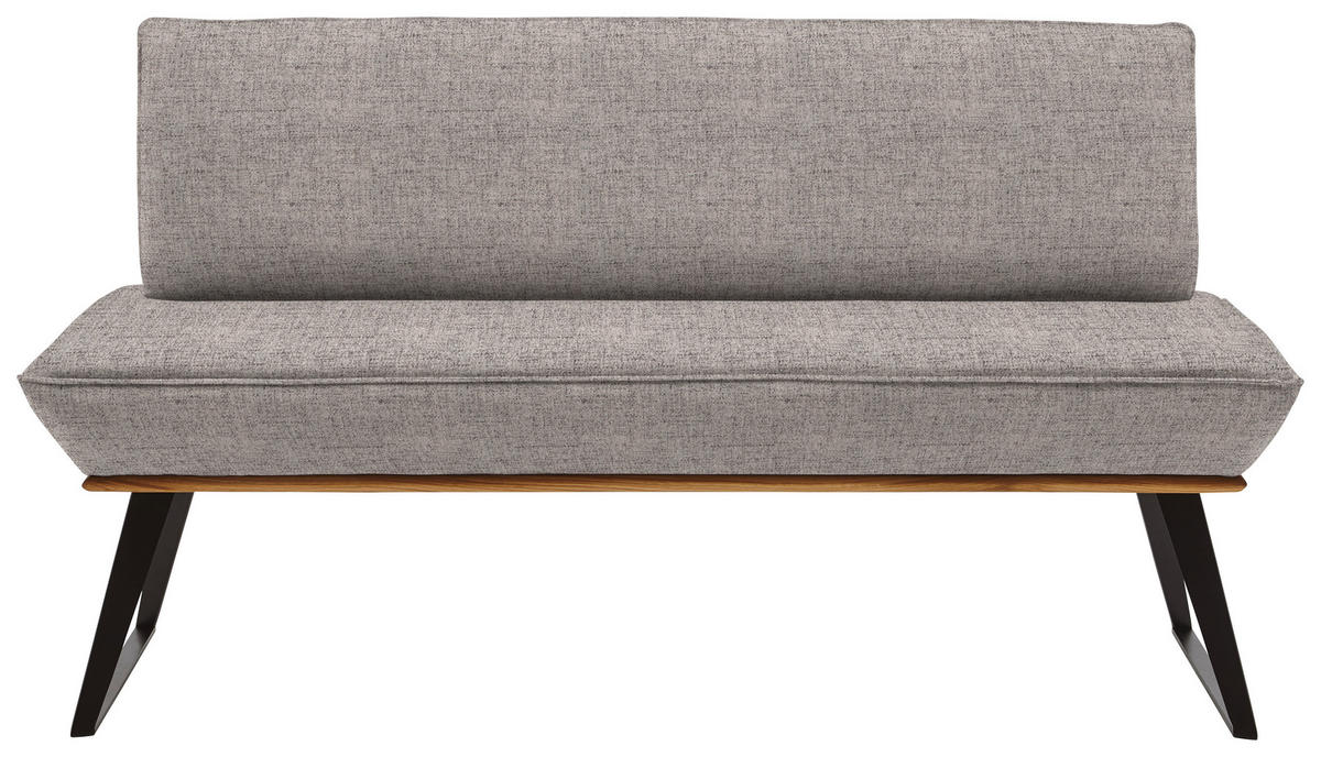 SITZBANK in Holz, Metall, Textil Schwarz, Eichefarben, Hellbraun  - Hellbraun/Eichefarben, Design, Holz/Textil (160/87/64cm) - Voleo
