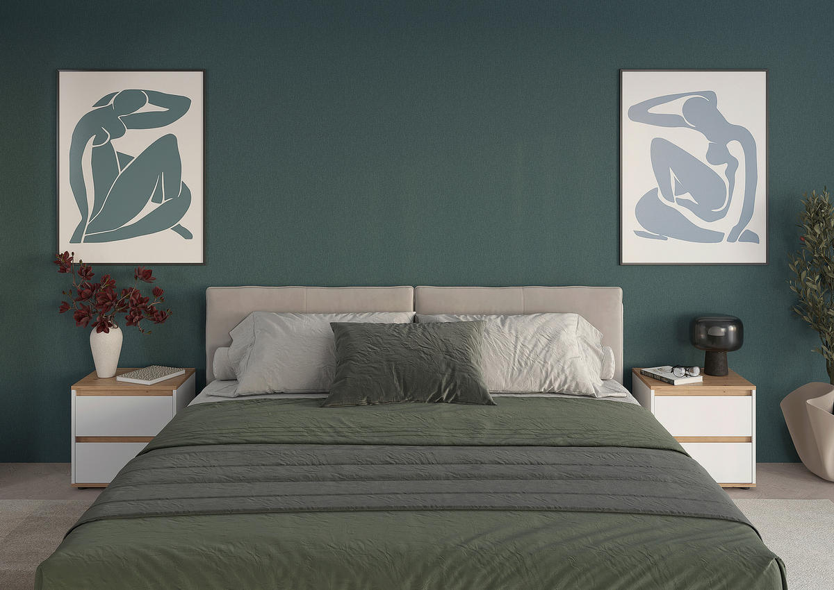 NACHTKÄSTCHEN 50/50/38 cm  in Weiß, Eiche Artisan  - Schwarz/Weiß, MODERN, Holzwerkstoff/Kunststoff (50/50/38cm) - Carryhome