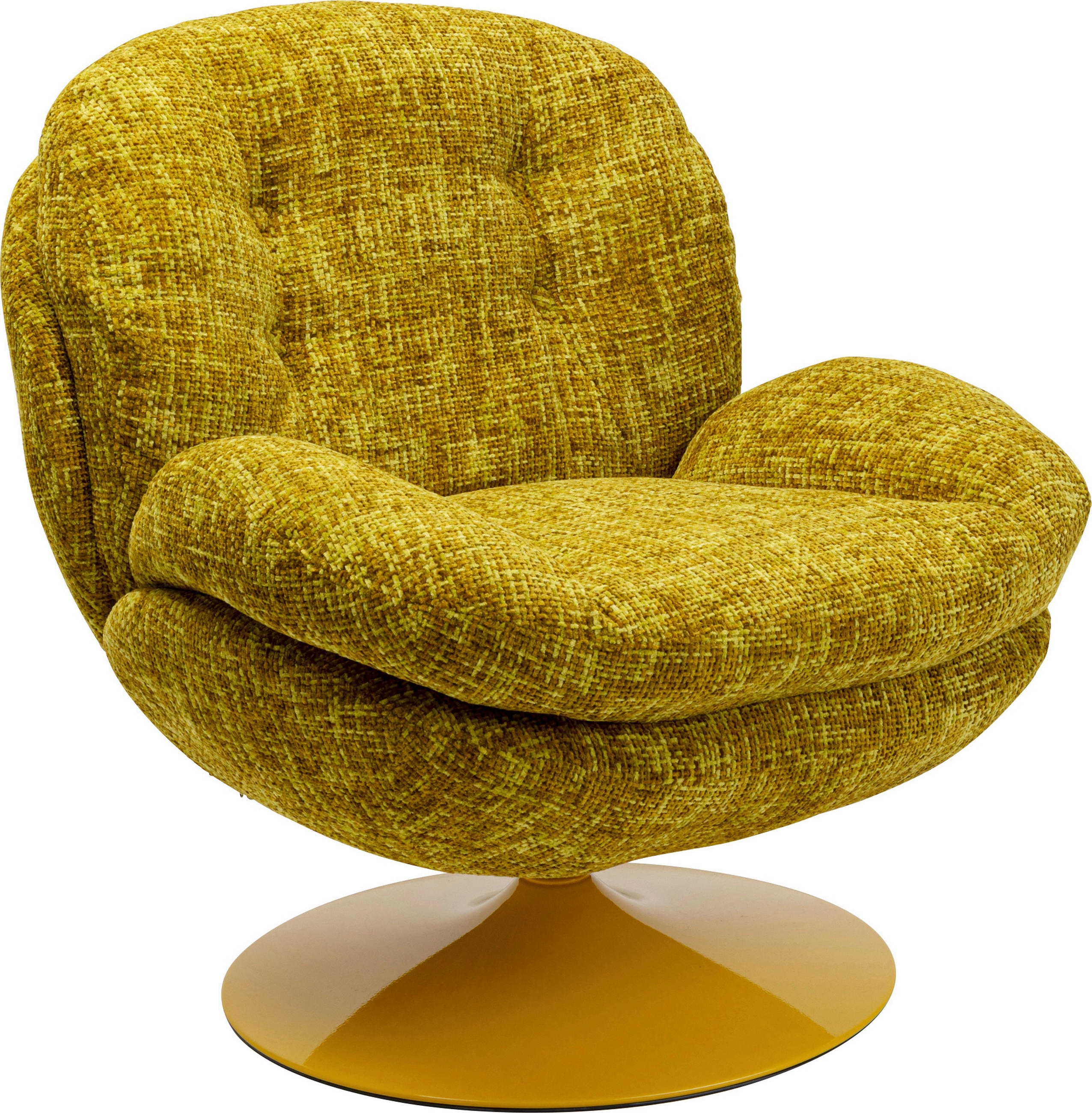 SESSEL in Struktur Gelb  - Gelb, Design, Textil/Metall (84/86/89cm) - Kare-Design