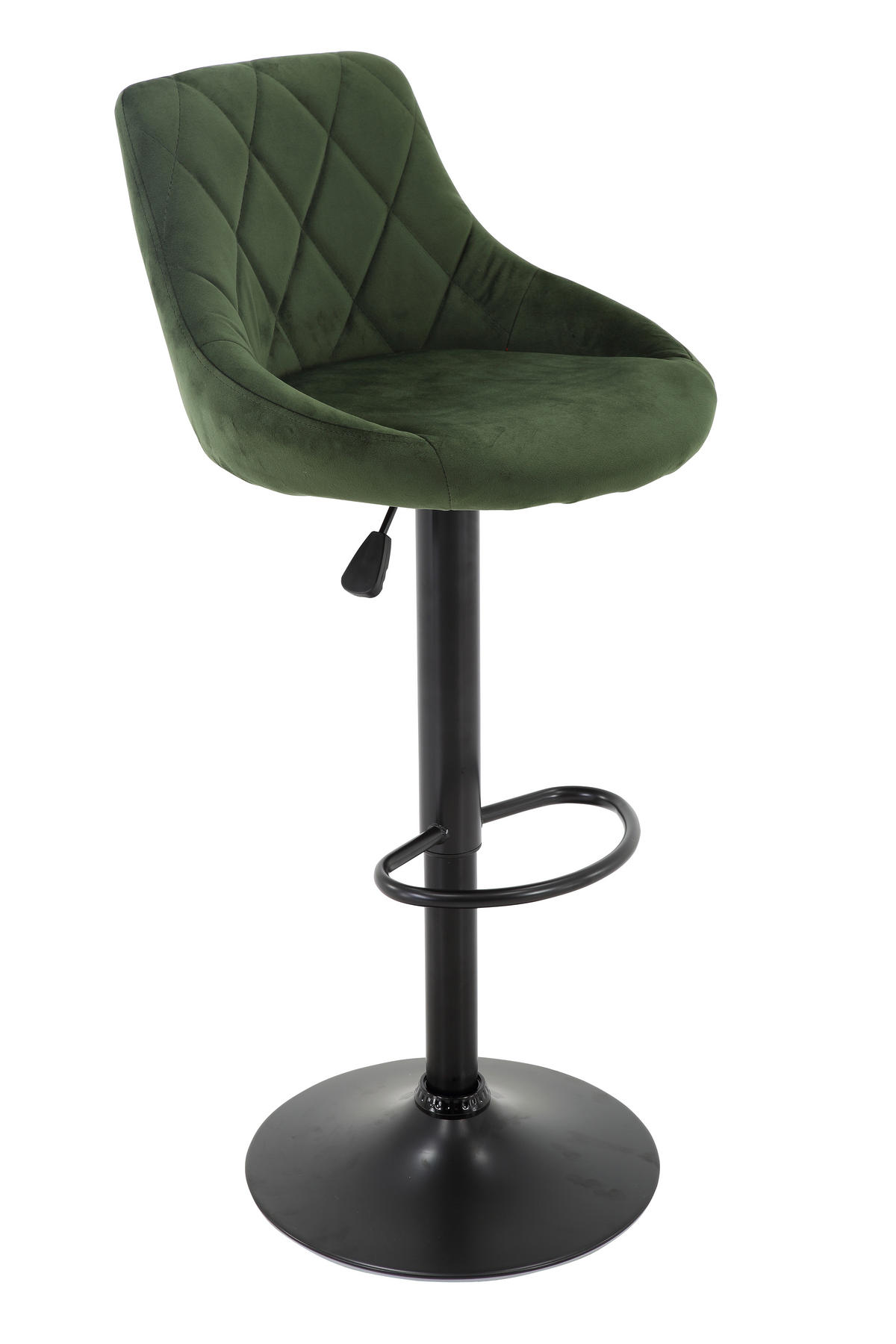 BARSKI STOL, zelena, črna  - črna/zelena, Moderno, kovina/tekstil (47.5/82-103/52cm) - Xora