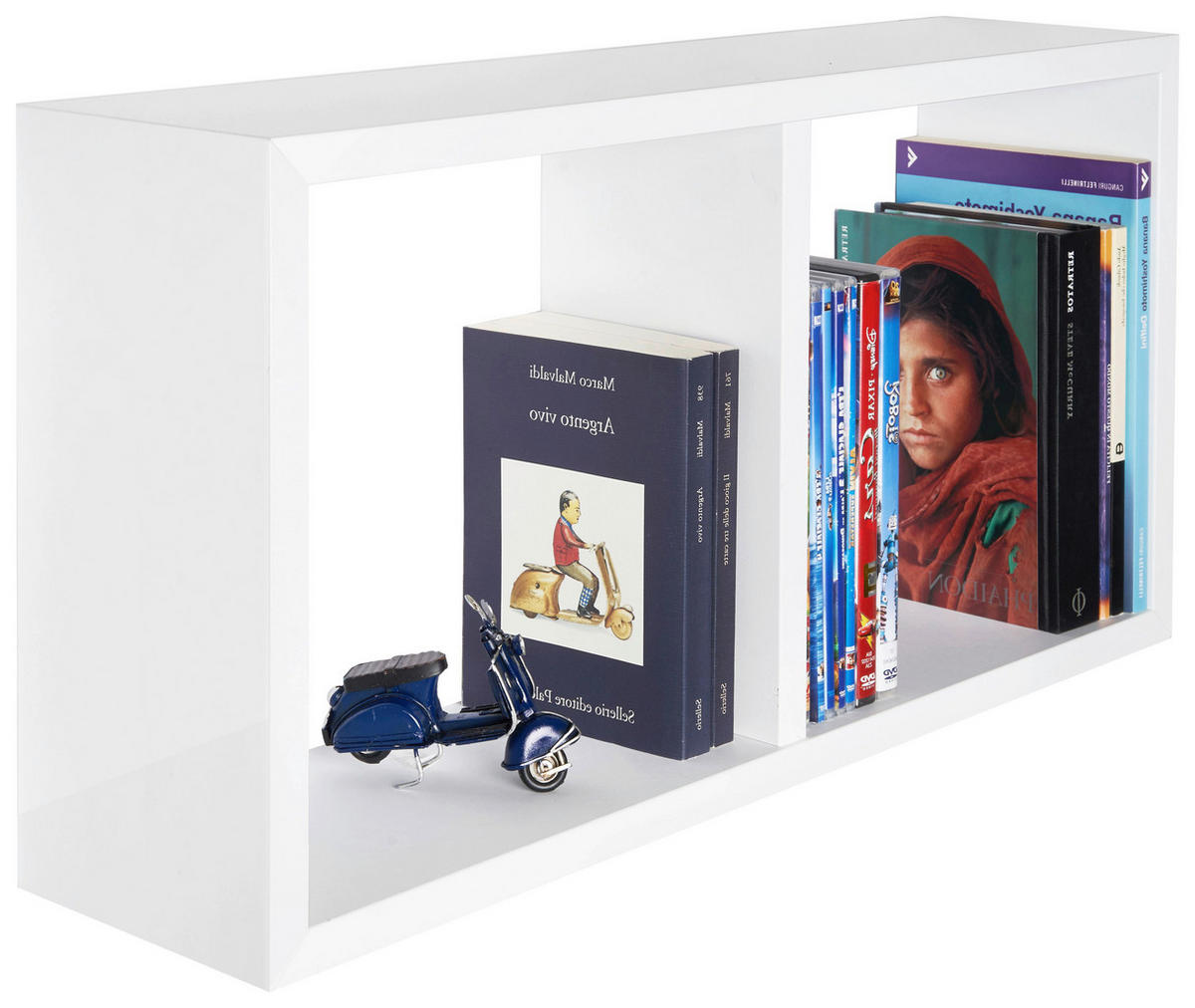 WANDREGAL 59/30/14,5 cm  - Weiß Hochglanz, KONVENTIONELL, Holzwerkstoff (59/30/14,5cm) - Xora