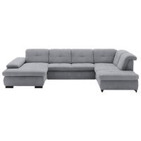WOHNLANDSCHAFT in Webstoff Grau  - Schwarz/Grau, Design, Textil/Metall (174/337/210cm) - Beldomo Style