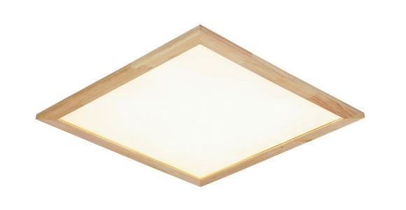 LED-DECKENLEUCHTE 45/45/4,5 cm   - Schwarz/Naturfarben, Basics, Holz/Kunststoff (45/45/4,5cm) - Novel