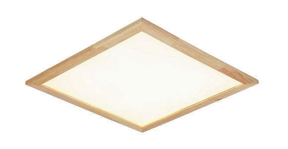 LED-DECKENLEUCHTE 45/45/4,5 cm - Schwarz/Naturfarben, Basics, Holz/Kunststoff (45/45/4,5cm) - Novel