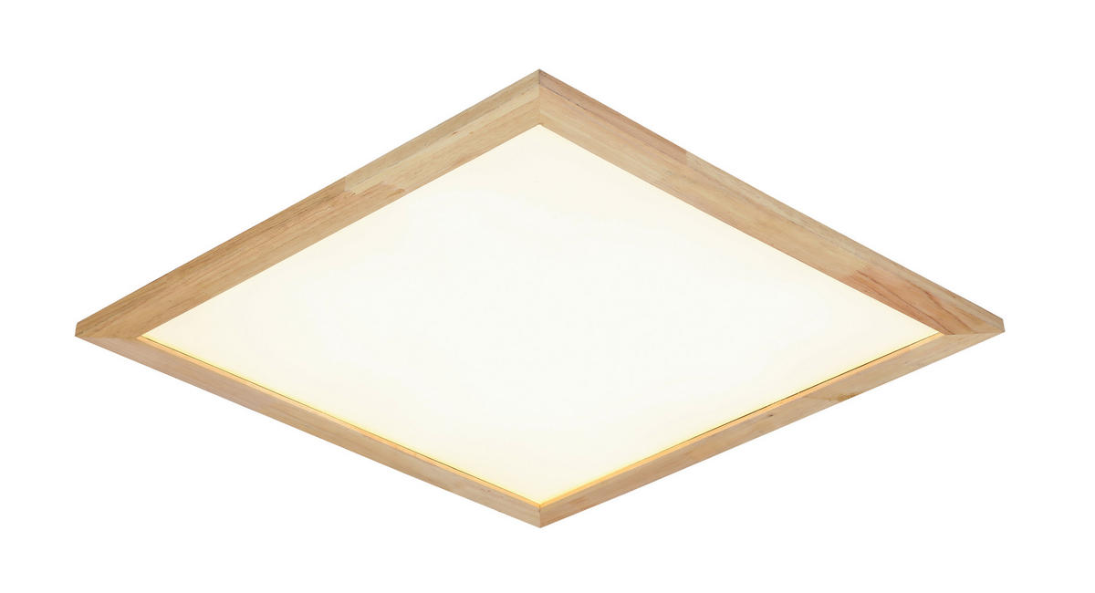 LED-DECKENLEUCHTE Hina 45/45/4,5 cm   - Schwarz/Naturfarben, Basics, Holz/Kunststoff (45/45/4,5cm) - Novel