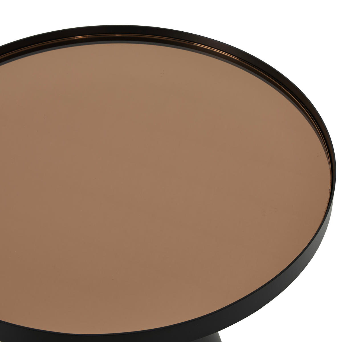 COUCHTISCH Spiegelglas 45,6/45,6/45 cm rund Braun, Schwarz  - Schwarz/Braun, Trend, Glas/Metall (45,6/45,6/45cm) - Novel