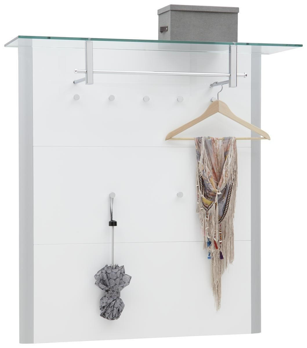 GARDEROBENPANEEL  in 112/117/33 cm  - Alufarben/Weiß, Design, Glas/Holzwerkstoff (112/117/33cm) - Dieter Knoll