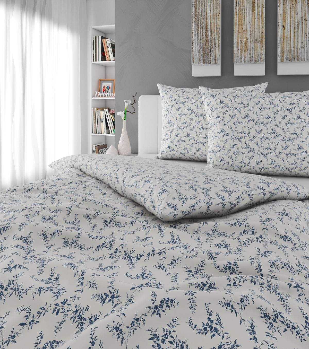 POSTELJNINA Mavie 200/200 cm saten modra  - modra, Konvencionalno, tekstil (200/200cm) - Esposa