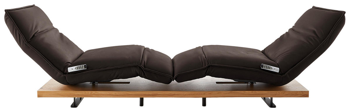2-SITZER-SOFA in Leder Braun  - Eichefarben/Schwarz, Natur, Leder/Holz (240/63/115cm) - Koinor