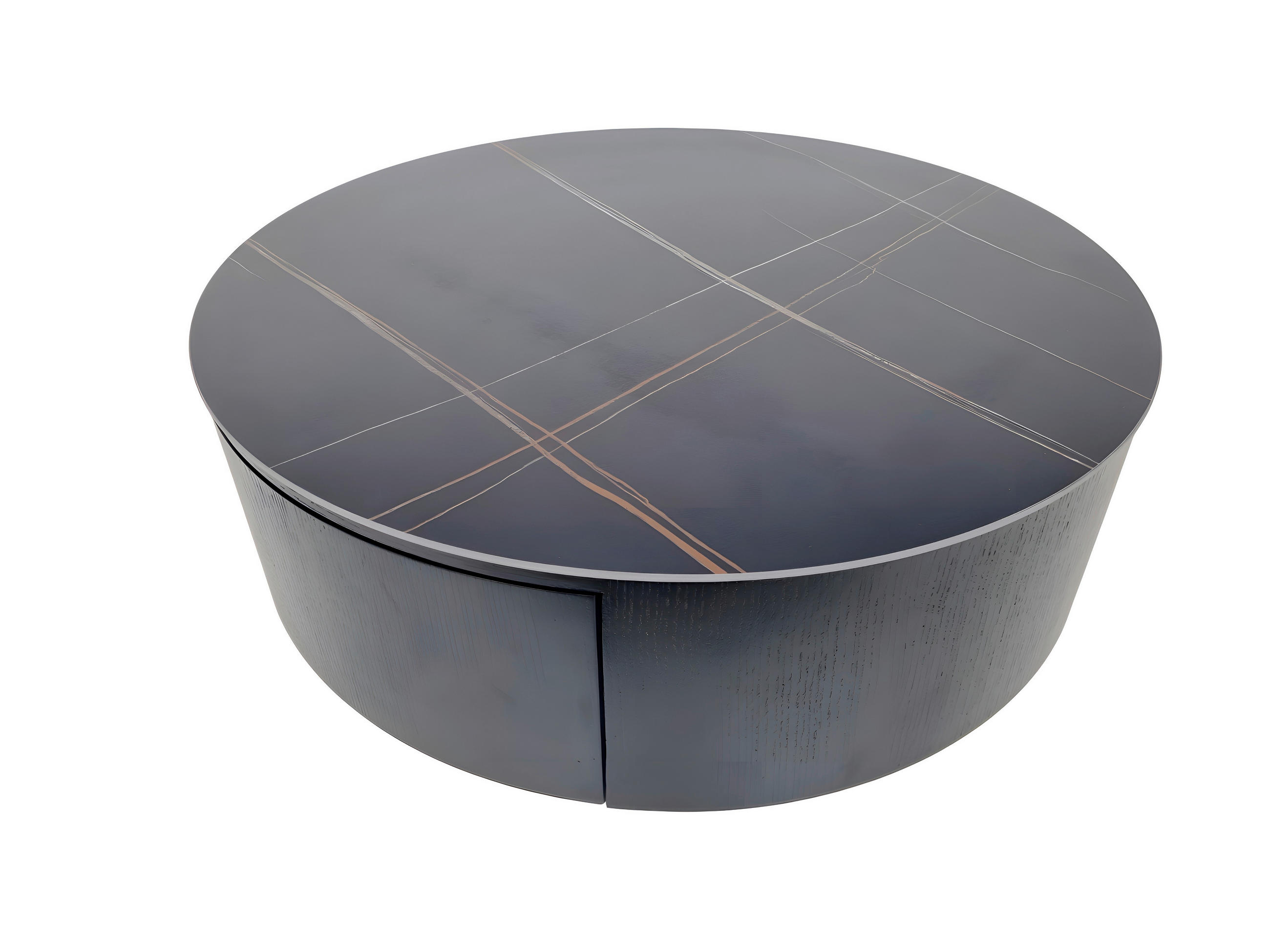 COUCHTISCH 90/90/36 cm rund Schwarz  - Goldfarben/Schwarz, Design, Holzwerkstoff/Stein (90/90/36cm) - Modante