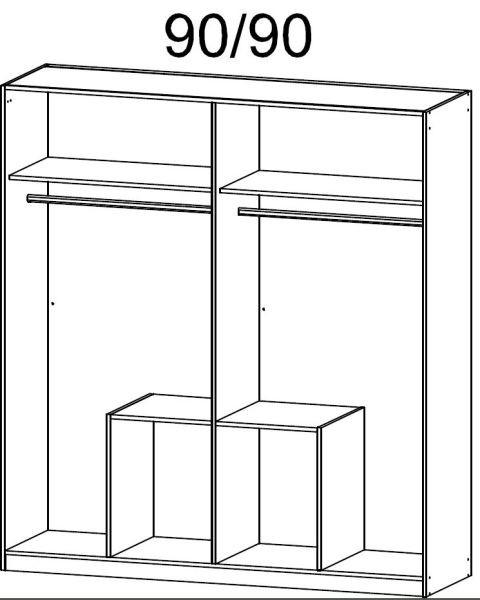 DREHTÜRENSCHRANK 181/197/54 cm 4-türig  - Weiß, MODERN, Holzwerkstoff (181/197/54cm) - Rauch Möbel