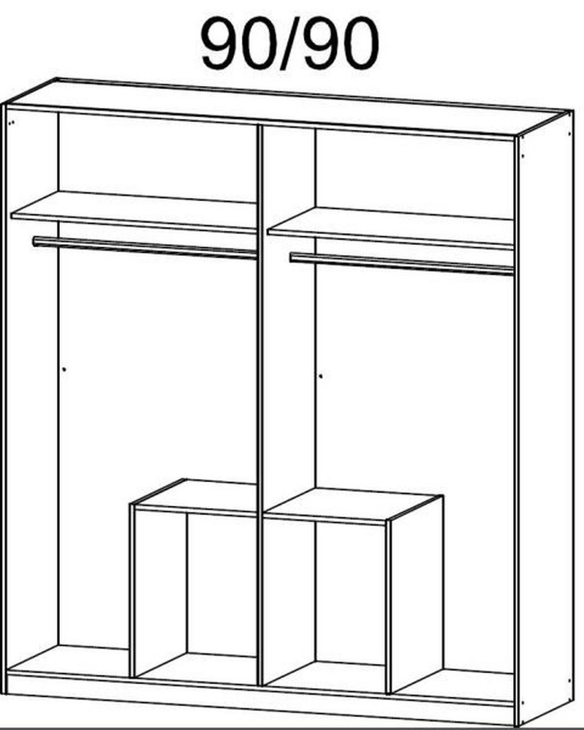 DREHTÜRENSCHRANK 181/197/54 cm 4-türig  - Weiss, Modern, Holzwerkstoff (181/197/54cm) - Rauch Möbel