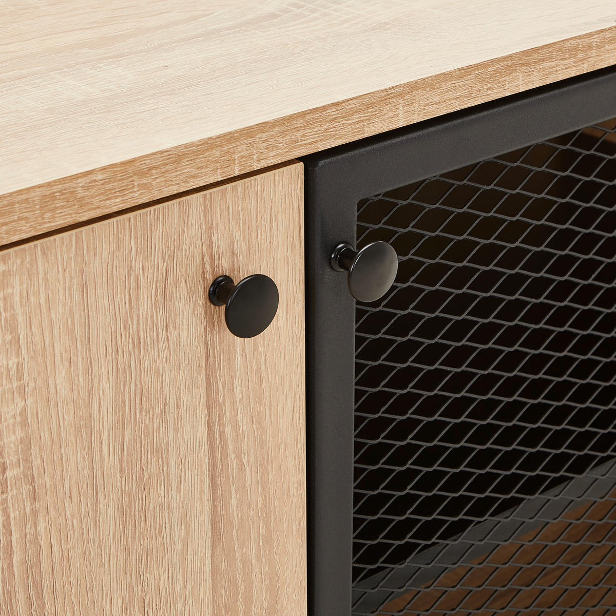 SIDEBOARD  in 180/75/41 cm  - Schwarz/Sonoma Eiche, MODERN, Holzwerkstoff/Metall (180/75/41cm) - Novel