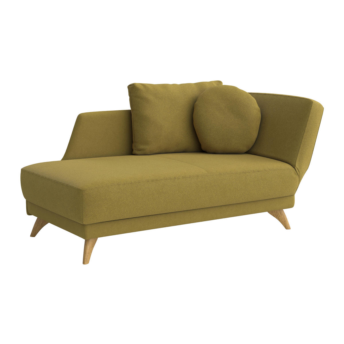 RÉCAMIERE in Flachgewebe Grün  - Eichefarben/Grün, Modern, Holz/Textil (205/74-87/94cm) - Bali