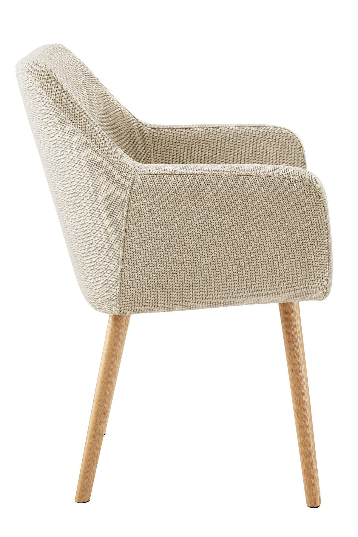ARMLEHNSTUHL  in Struktur  - Beige/Naturfarben, MODERN, Holz/Textil (62/84/60cm) - Livetastic