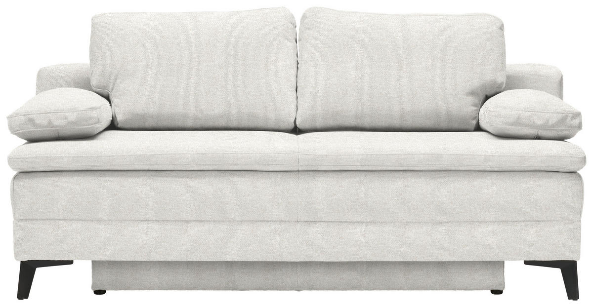 BOXSPRINGSOFA  in Webstoff Creme Skandinavisch  - Creme/Schwarz, Design, Textil/Metall (200/100/108cm) - Novel