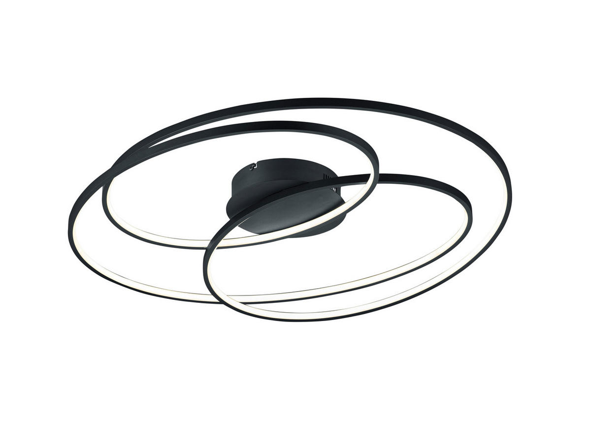 STROPNÍ LED SVÍTIDLO, 80/14 cm  - černá, Design, kov (80/14cm) - Trio Leuchten