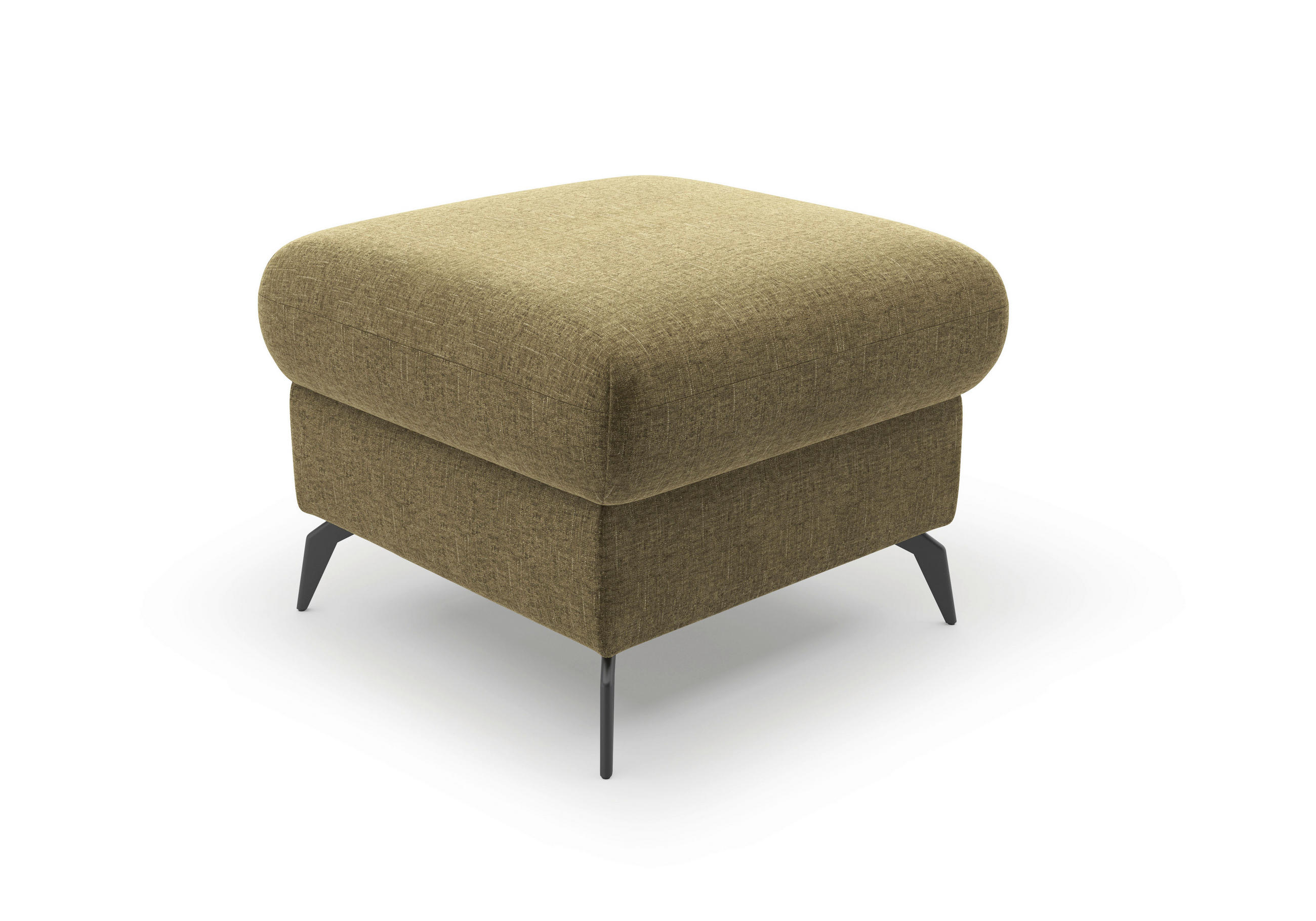 HOCKER Flachgewebe Olivgrün - Schwarz/Olivgrün, KONVENTIONELL, Textil/Metall (58/50/58cm) - Sit & More