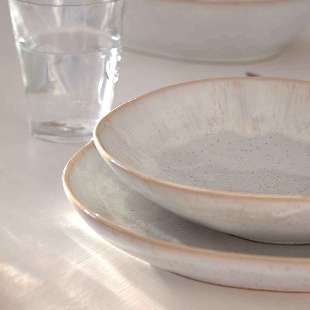 KOMBISERVICE Creme, Weiß Hochglanz EIVISSA 30-teilig 6 Personen  - Weiß Hochglanz/Creme, Basics, Keramik - Costa Nova