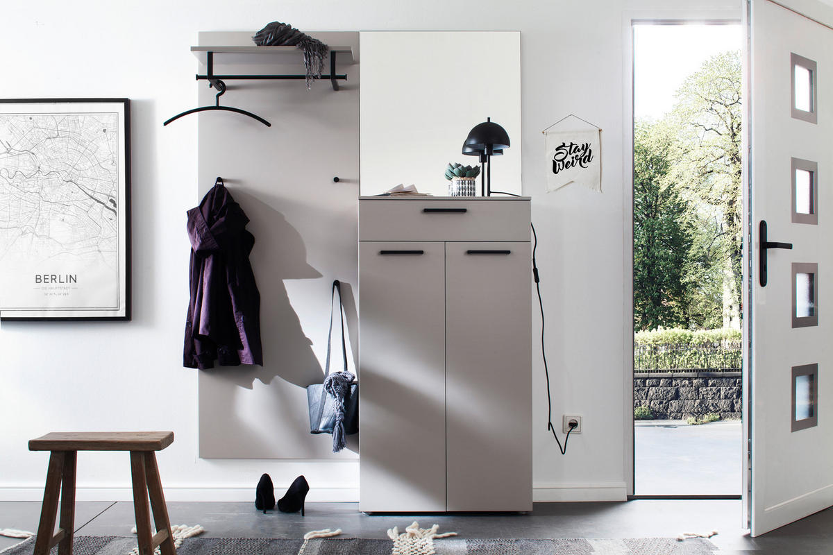GARDEROBENPANEEL  in 68/180/29 cm  - Grau, Design, Holzwerkstoff (68/180/29cm) - Moderano
