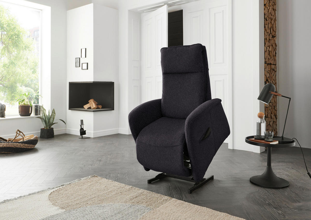 FERNSEHSESSEL in Chenille Anthrazit  - Anthrazit, Konventionell, Kunststoff/Textil (79-83/108/87cm) - Valdera