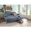 ECKSOFA  Hellblau Chenille  - Schwarz/Hellblau, KONVENTIONELL, Textil/Metall (200/188cm) - Livetastic