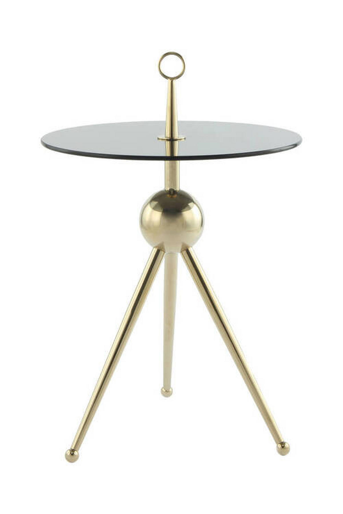BEISTELLTISCH in Metall, Glas 46/46/52 cm  - Goldfarben/Grau, Modern, Glas/Metall (46/46/52cm) - Kayoom