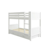 ETAGENBETT 90/200 cm,  in Absturzsicherung, Leiter, Lattenrost, Rollroste  - Weiß, MODERN, Holz (90/200cm) - Chameo