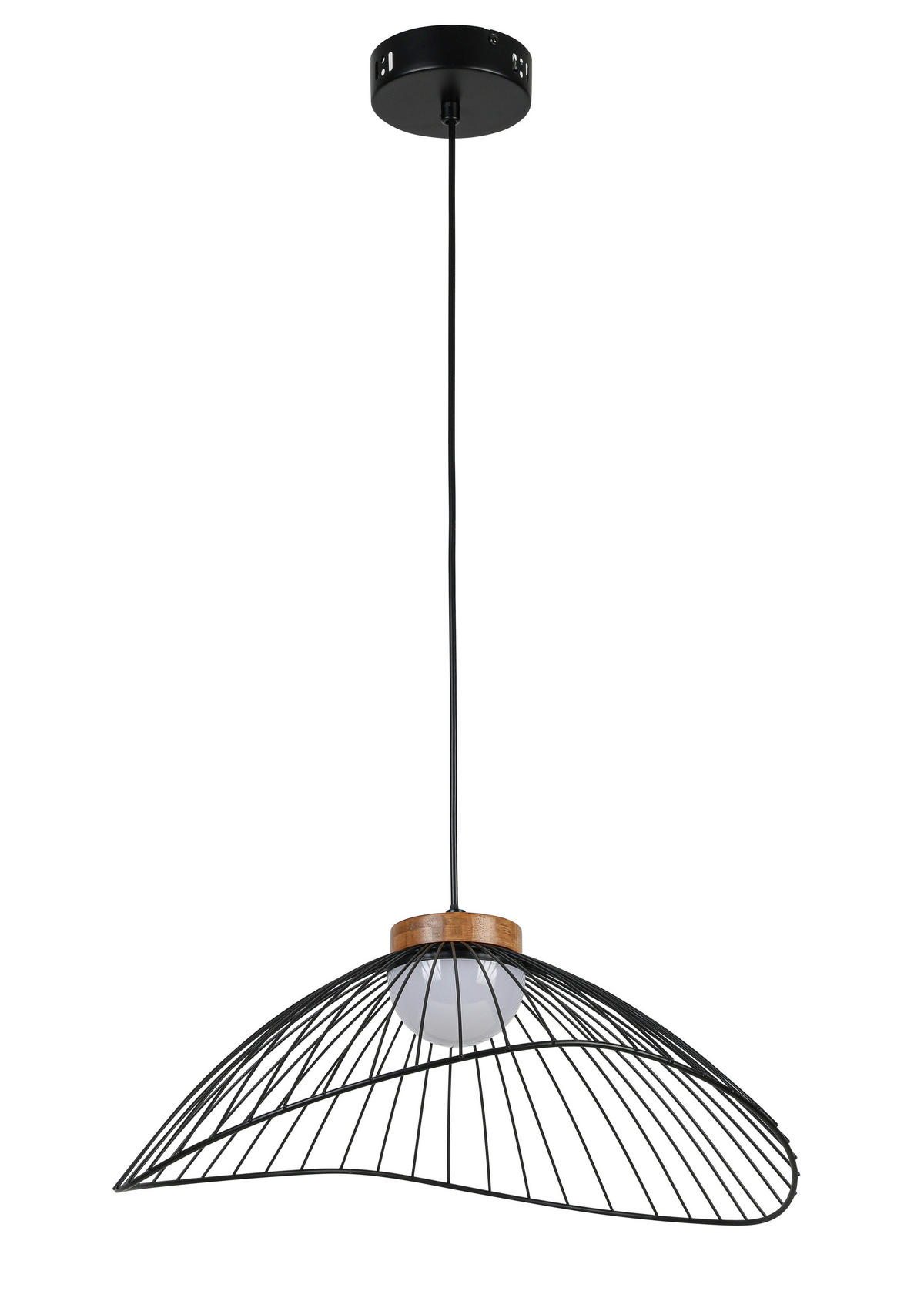 HÄNGELEUCHTE 45/43/22,5 cm  - Schwarz/Naturfarben, Trend, Holz/Kunststoff (45/43/22,5cm) - Collett's Monde