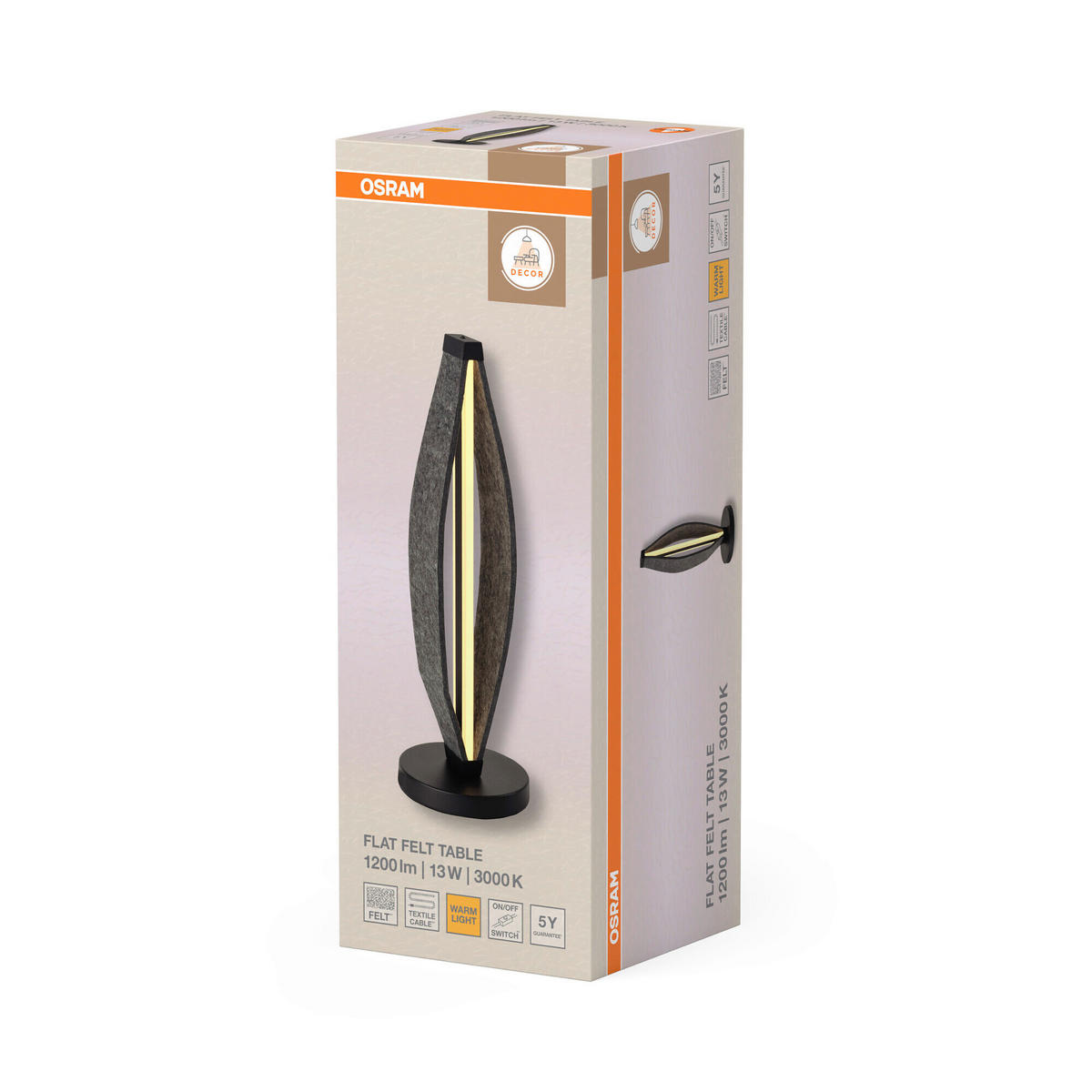 LED-TISCHLEUCHTE 18/52,5 cm   - Dunkelgrau, Design, Kunststoff/Textil (18/52,5cm) - Osram