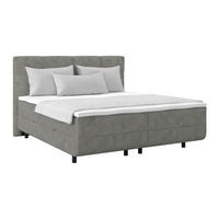 POLSTERBETT Bettkasten, Topper 180/200 cm  in Grau  - Schwarz/Grau, MODERN, Kunststoff/Textil (180/200cm) - MID.YOU