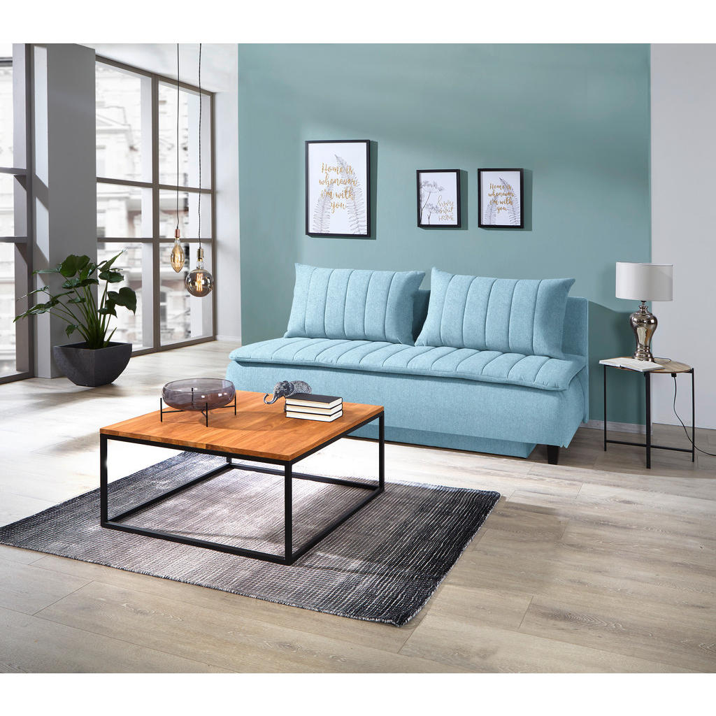 Thumbnail - Mid.you Boxspringsofa, Hellblau, Textil, Buche, 3-Sitzer, Füllung: Polyetherschaumkern, Silikon, 208x102x96 cm, Made in ...