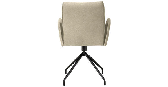 ARMLEHNSTUHL  , Stoffauswahl, Typenauswahl, Sitzfläche 360° drehbar  , Mikrofaser  ,  - Creme/Schwarz, Design, Textil/Metall (60/91/60cm) - Moderano