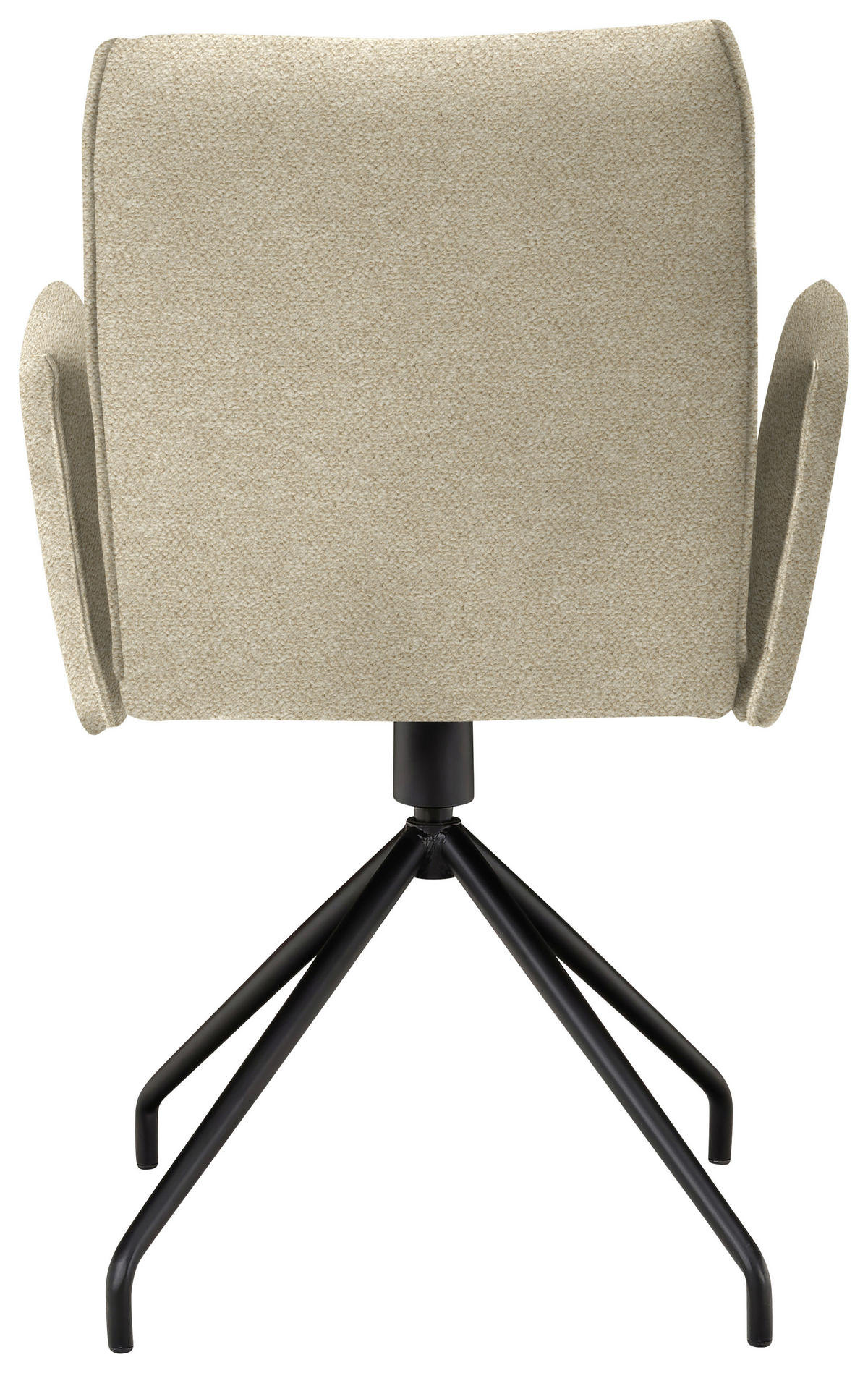 ARMLEHNSTUHL  in Stahl Mikrofaser  - Creme/Schwarz, Design, Textil/Metall (60/91/60cm) - Moderano