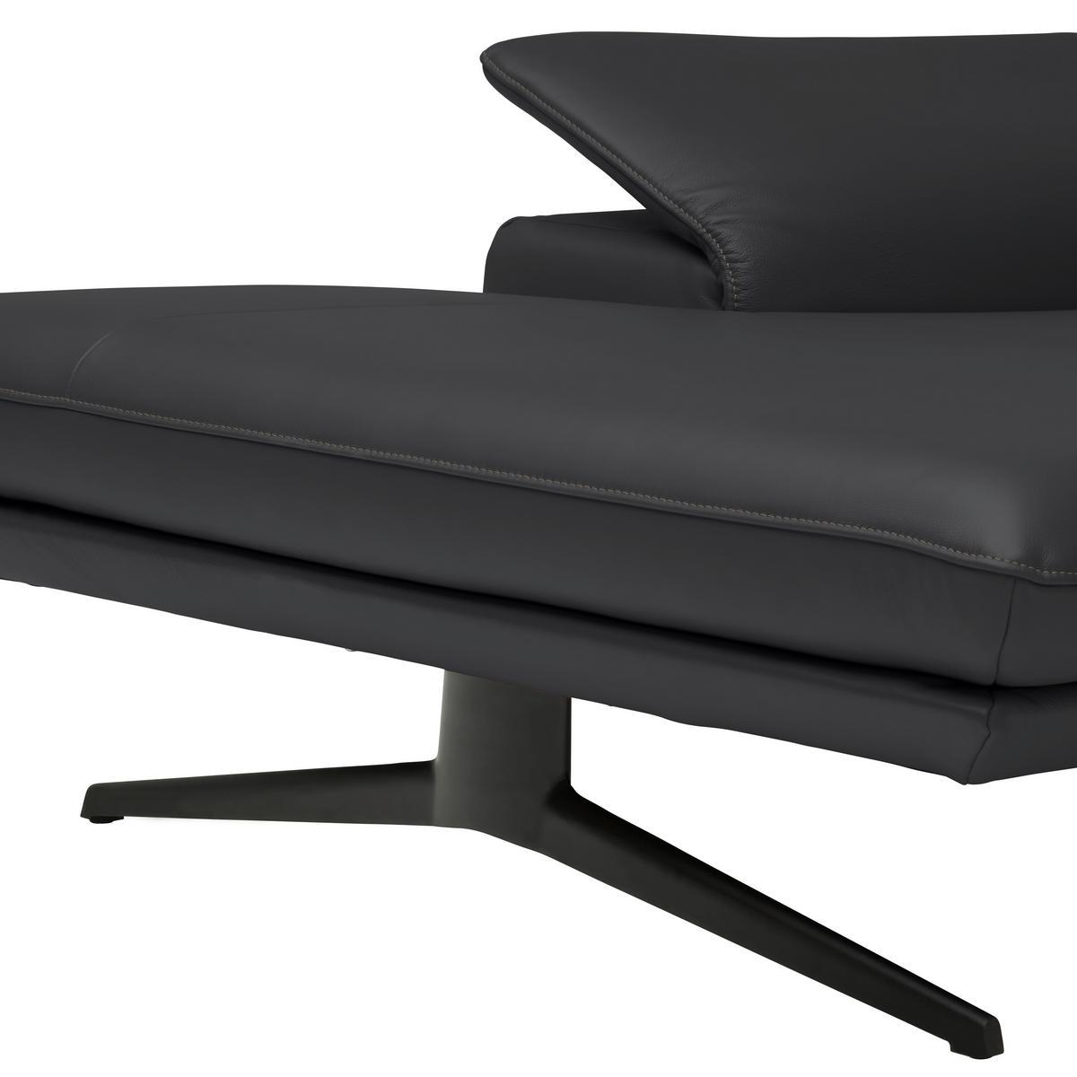 ECKSOFA in Echtleder Schwarz  - Beige/Schwarz, Design, Leder/Metall (150/242cm) - Koinor