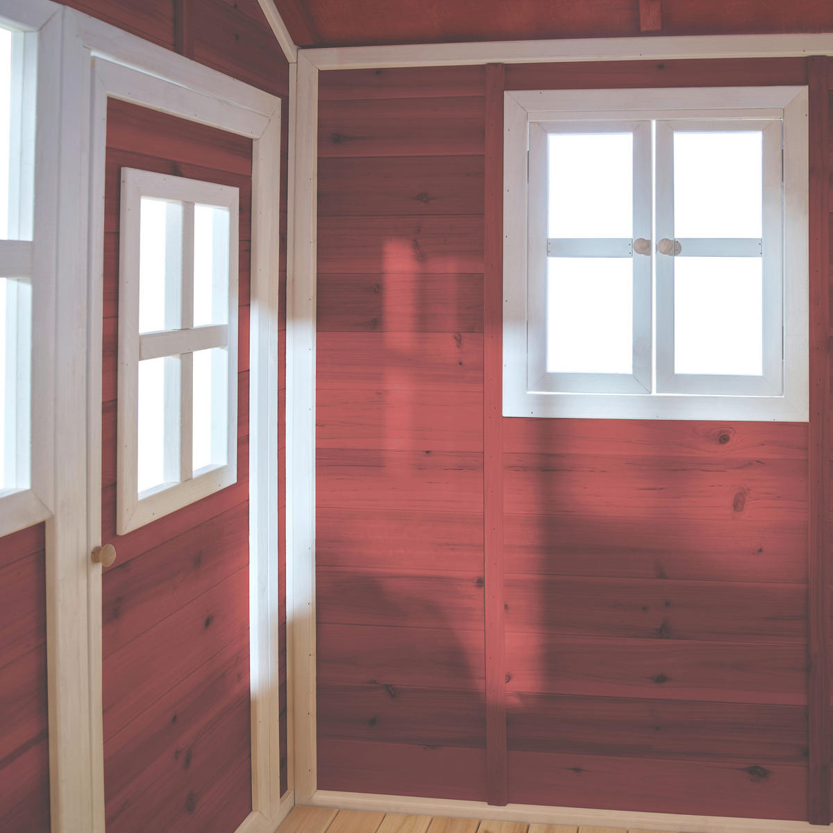 SPIELHAUS EXIT LOFT 300 ROT  - Rot, KONVENTIONELL, Holz (369/190/215cm) - EXIT Toys