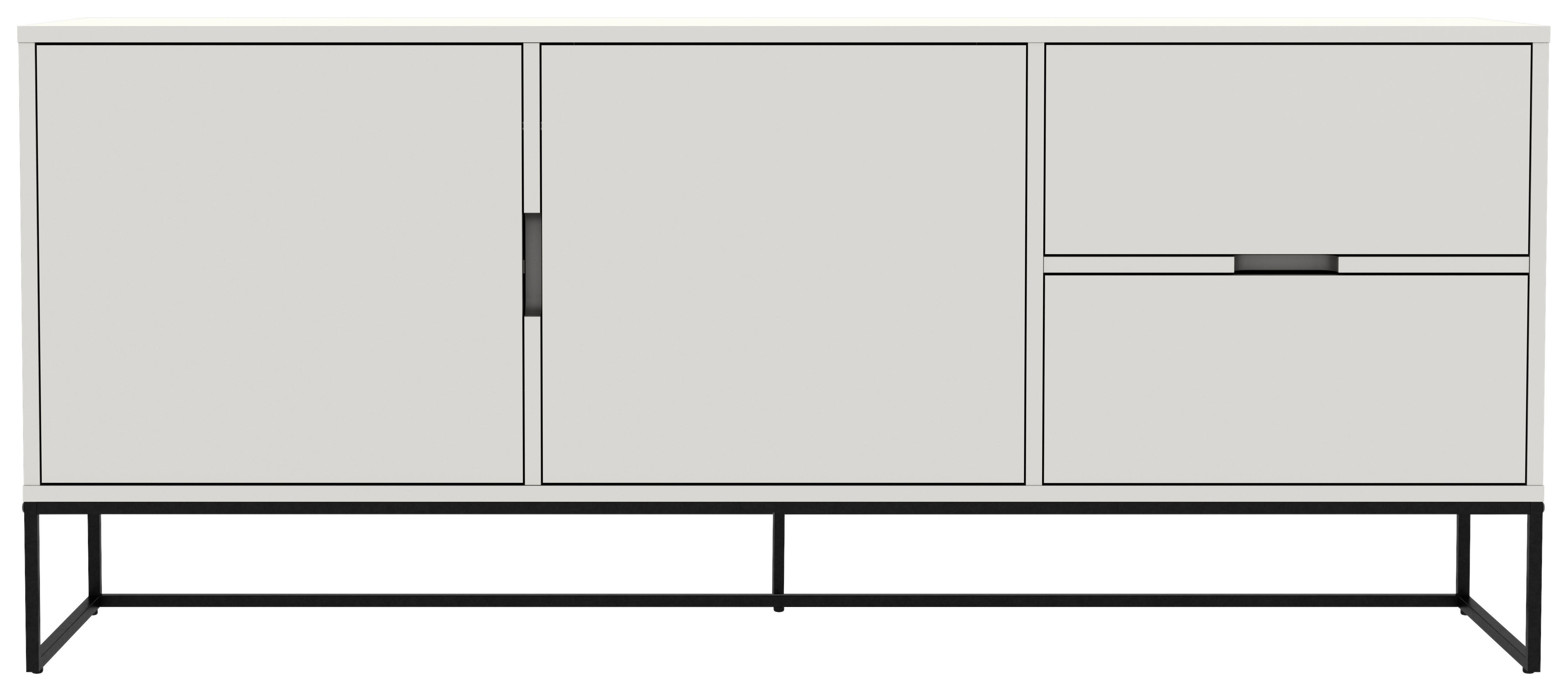 SIDEBOARD Weiß Einlegeböden  - Schwarz/Weiß, Design, Holzwerkstoff/Metall (176/76/43cm)