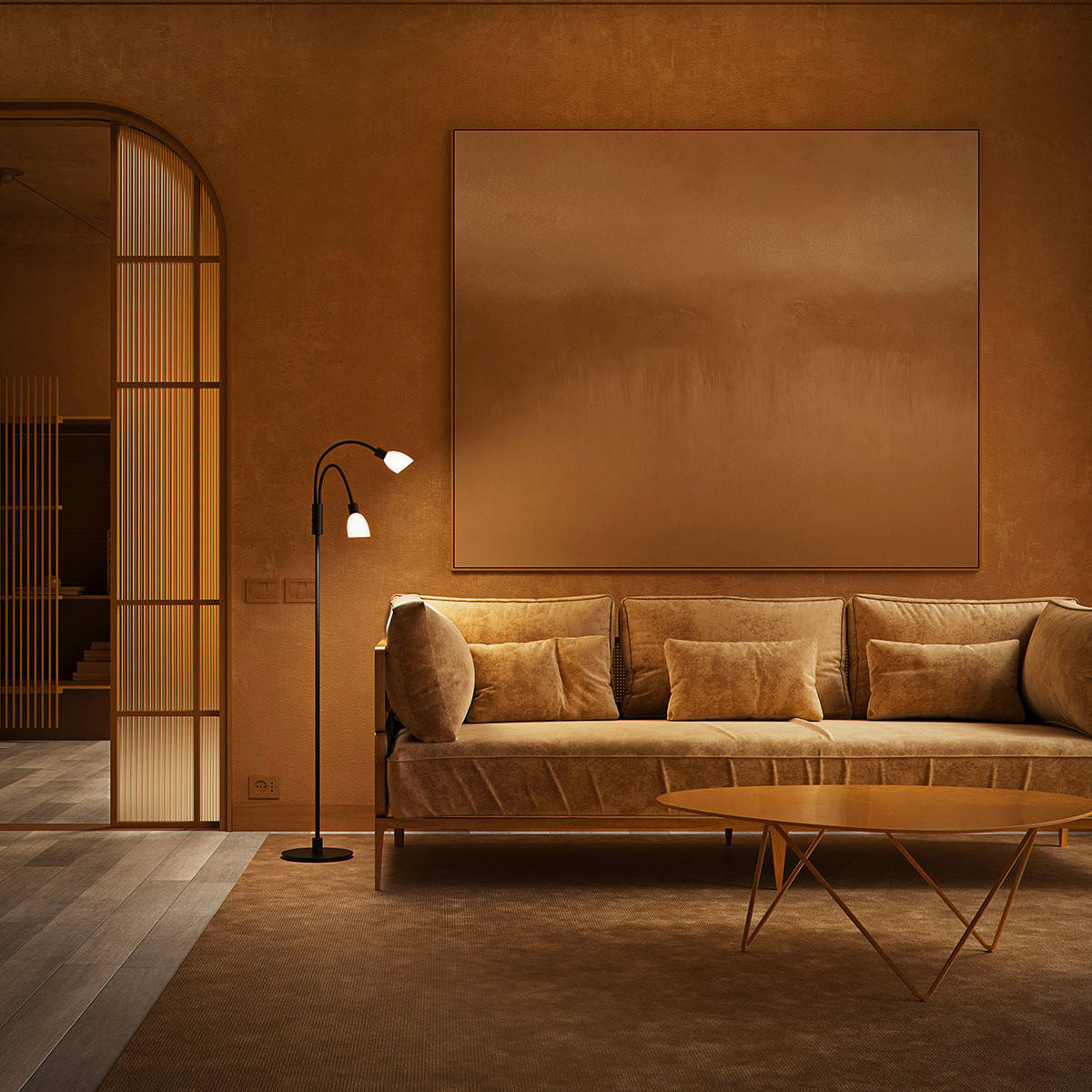 Thumbnail - Belid Stehleuchte Cut, Schwarz, Metall, Glas, 140 cm, CE, Lampen & Leuchten, Innenbeleuchtung, Stehlampen, Stehlampen