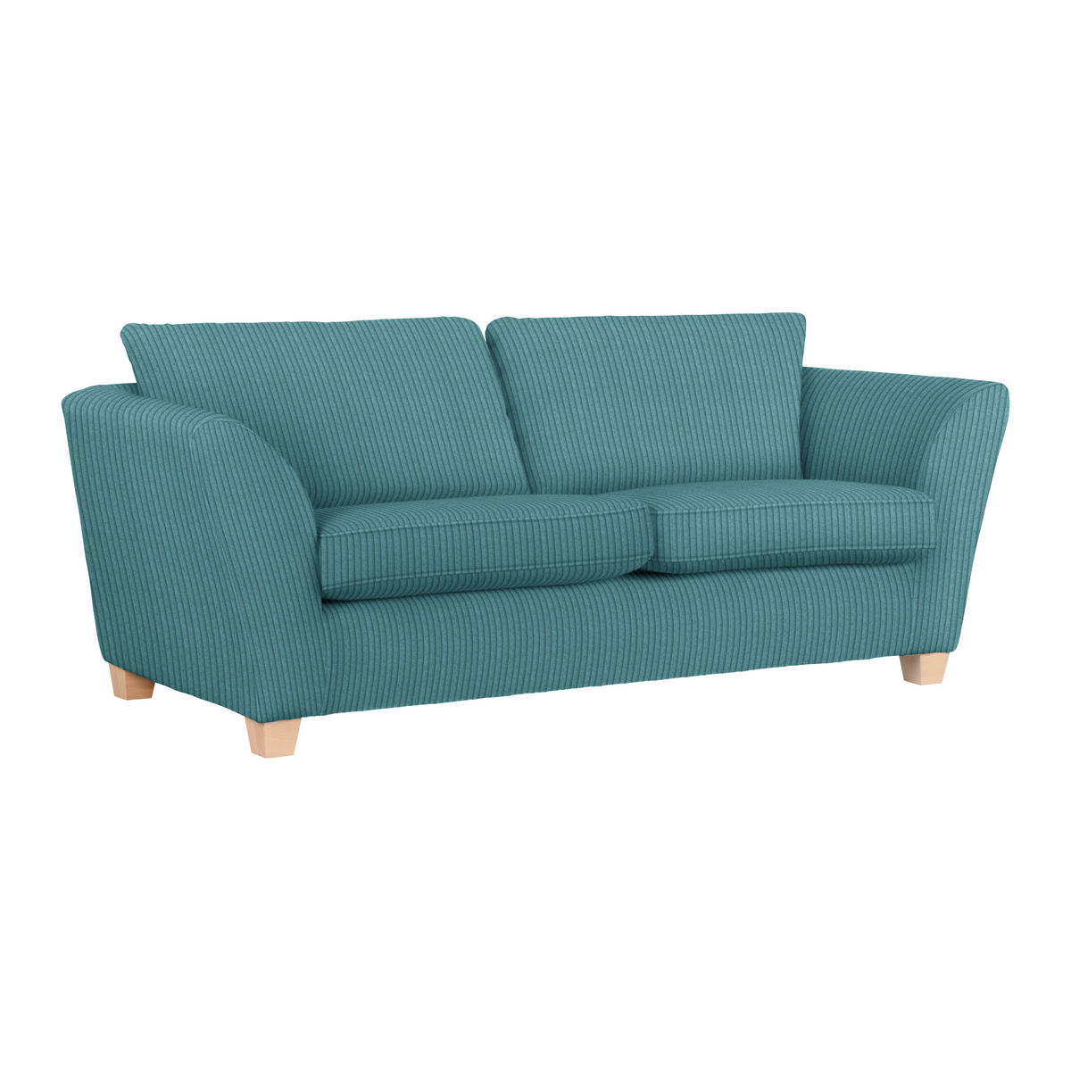 3-SITS SOFFA i manchester petrol  - petrol/naturfärgad, trä/textil (216/70-85/95cm) - MID.YOU