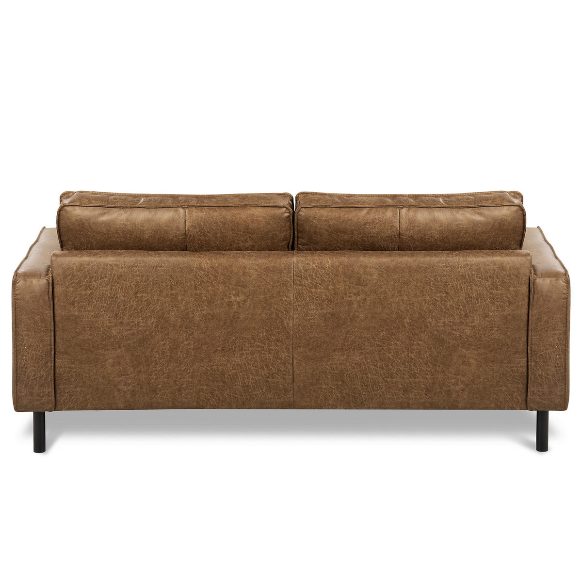 3-SITZER-SOFA Echtleder Lederlook Braun  - Schwarz/Braun, Design, Leder/Textil (188/85/92cm) - Livetastic