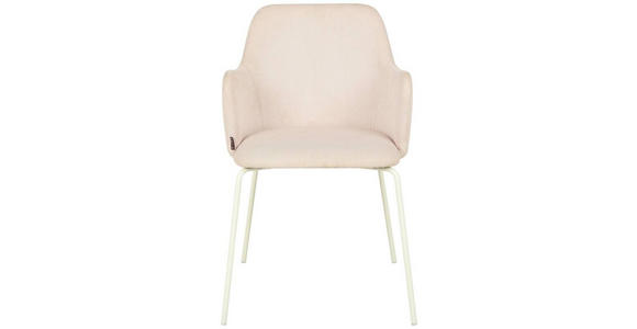 ARMLEHNSTUHL in Eisen Samt - Creme/Rosa, Design, Textil/Metall (53/85/58cm) - Novel