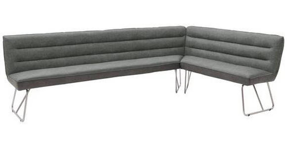 ECKBANK 284/184 cm  in Grau, Edelstahlfarben  - Edelstahlfarben/Grau, Design, Textil/Metall (284/184cm) - Dieter Knoll