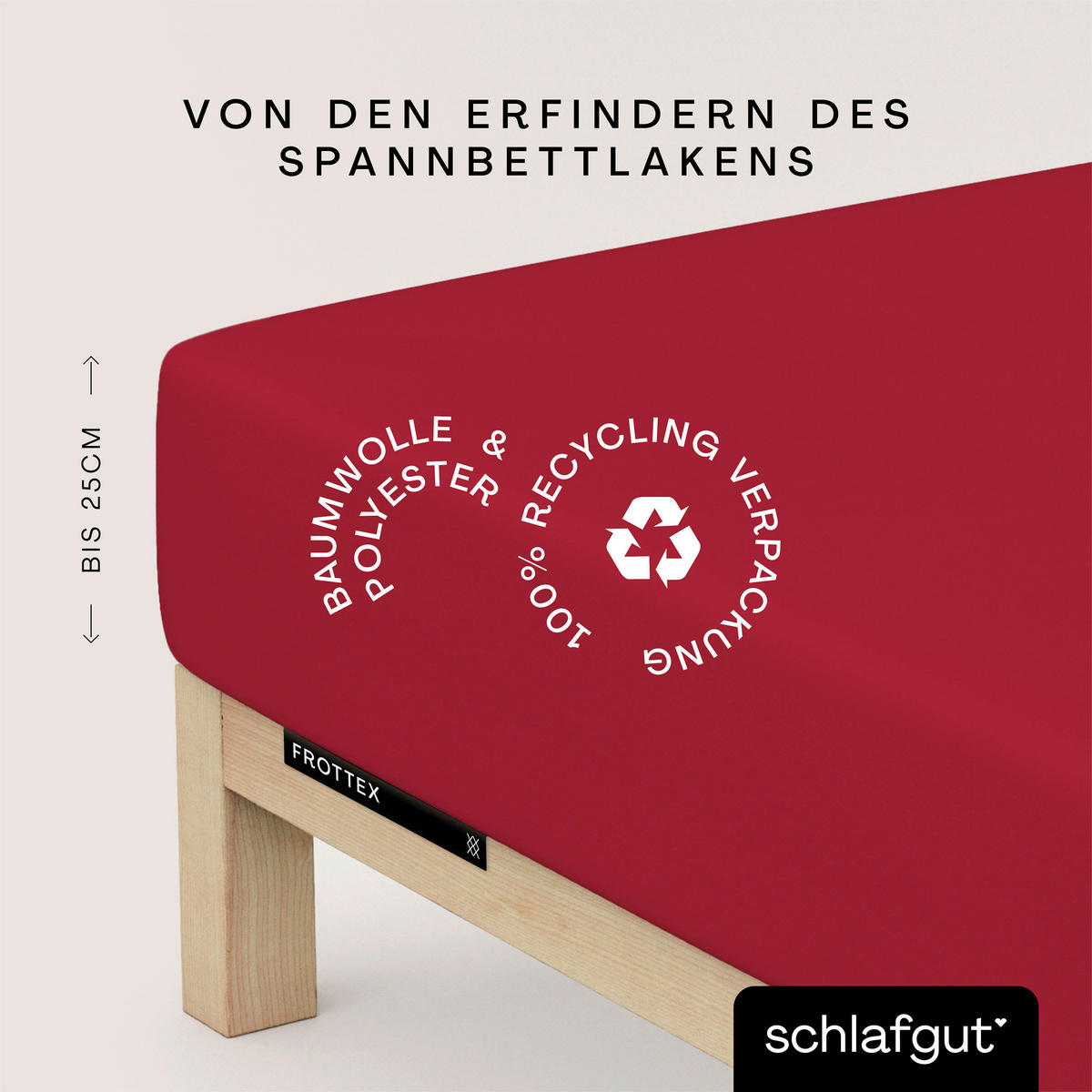 SPANNLEINTUCH 160/200 cm Frottee  - Dunkelrot, Basics, Textil (160/200cm) - Schlafgut