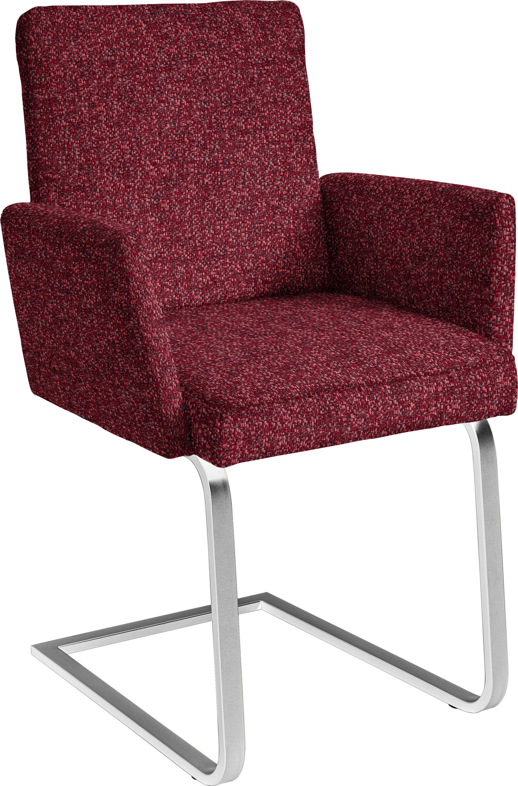 ARMLEHNSTUHL  in Stahl Chenille  - Chromfarben/Rot, Design, Textil/Metall (56/92/60cm) - Dieter Knoll